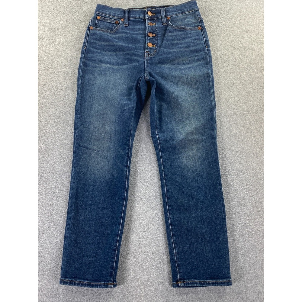 Madewell The Perfect‎ Vintage Crop Jeans Women's 27 Blue Dark Wash Button Fly